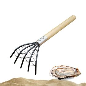 Long Clam Rake With Mesh Pocket Seaside Beach Rake