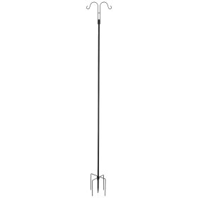 VEVOR Double Shepherds Hooks for Outdoor, 8 Pack 92 Inch Heavy Duty Bird Feeder Pole, 3/4 Inch Thick Garden Hooks for Hanging Hummingbird Feeder