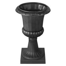 VEVOR Plastic Urn Planters, 15.8 x 26.4 Inch, 2 Pack Black Classic Flower Pots Front Porch Planters, Indoor & Outdoor Vase for Wedding, Party, Ev