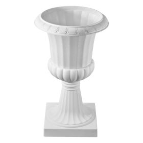 VEVOR Plastic Urn Planters, 15.8 x 26.4 Inch, 2 Pack White Classic Flower Pots Front Porch Planters, Indoor & Outdoor Vase for Wedding, Party, Ev